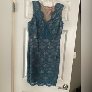 NWT AKIRA Teal Lace Midi Dress